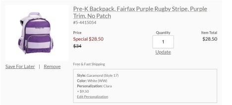 Fairfax Backpack checkout
